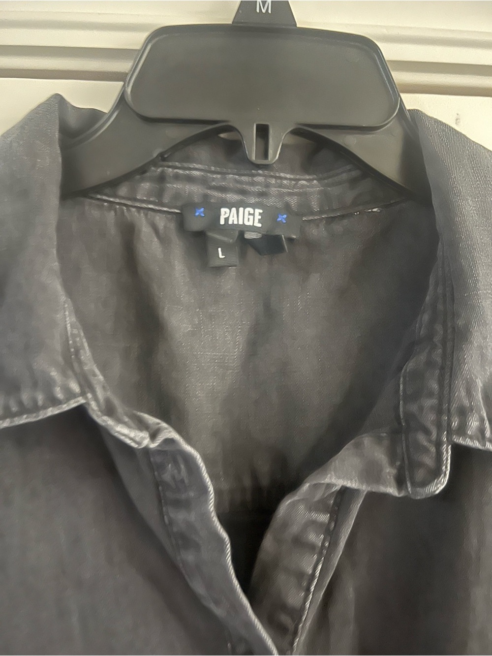 PAIGE Jaylin button-down denim shirt dress in a faded black wash - Picture 9 of 11